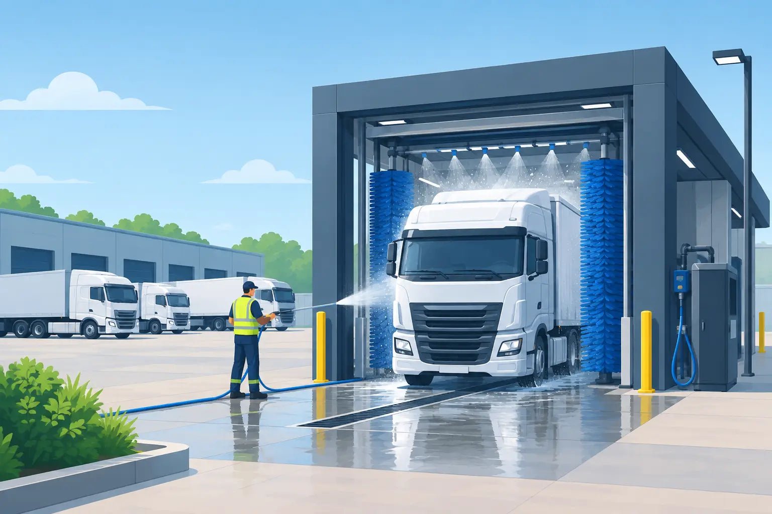 Transport Depot Wash Setup Example for Fleets
