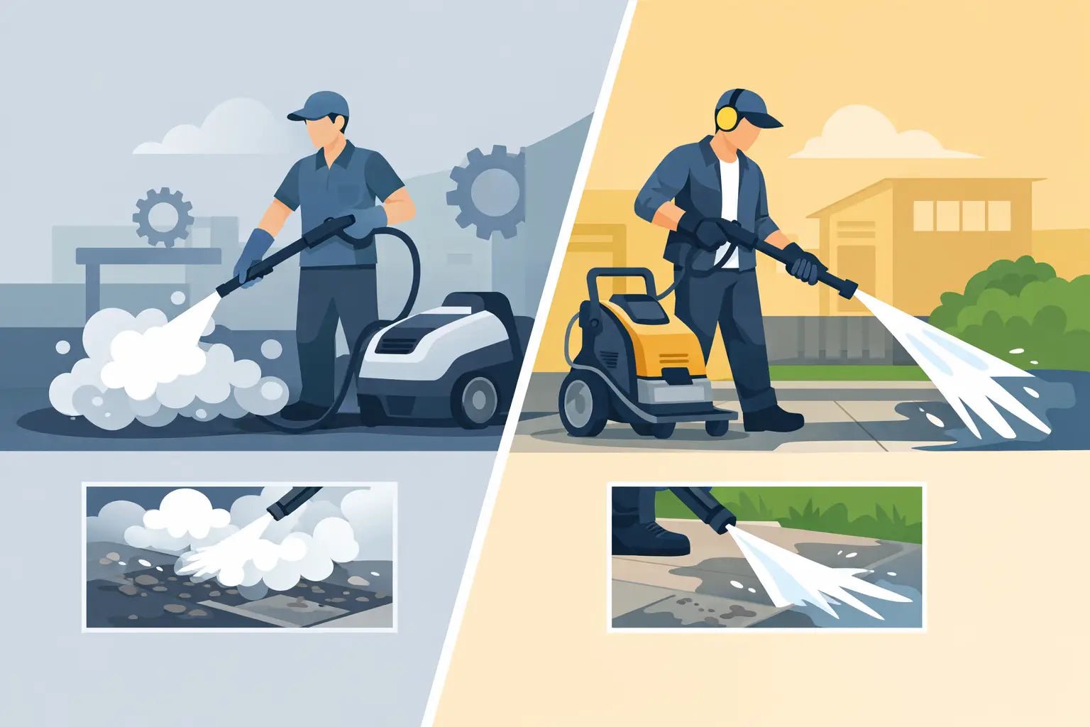 Steam Cleaner vs Pressure Washer for Trade Cleaning