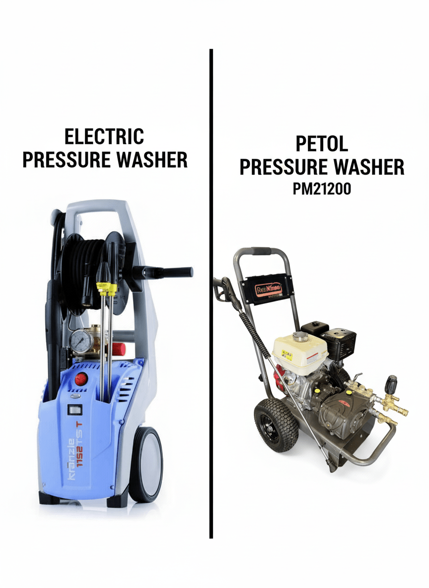 Petrol vs Electric Pressure Washers: Complete Comparison Guide 2025