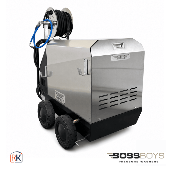 BOSSBOYS MHE10160SS Professional Electric Hot Water Pressure Washer 160 Bar 10 LPM 3-Phase