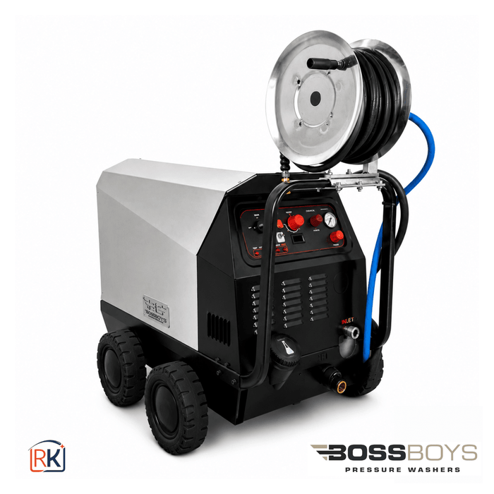 BOSSBOYS MHE10160SS Professional Electric Hot Water Pressure Washer 160 Bar 10 LPM 3-Phase