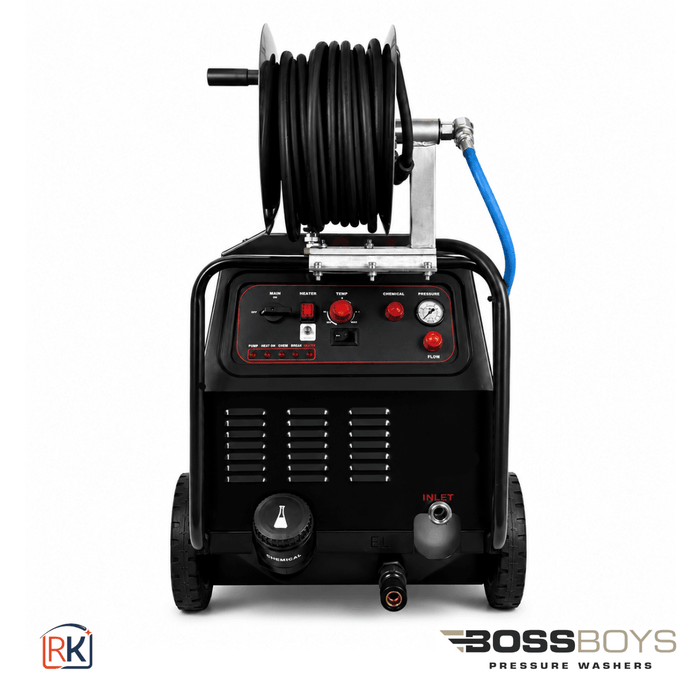 BOSSBOYS MHE10160SS Professional Electric Hot Water Pressure Washer 160 Bar 10 LPM 3-Phase