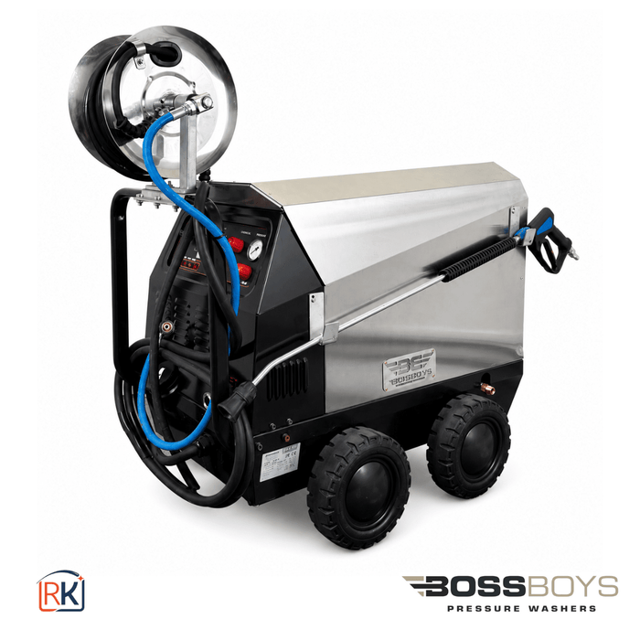 BOSSBOYS MHE10160SS Professional Electric Hot Water Pressure Washer 160 Bar 10 LPM 3-Phase