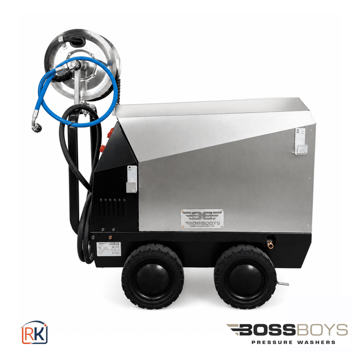 BOSSBOYS MHE10160SS Professional Electric Hot Water Pressure Washer 160 Bar 10 LPM 3-Phase
