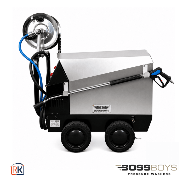 BOSSBOYS MHE10160SS Professional Electric Hot Water Pressure Washer 160 Bar 10 LPM 3-Phase