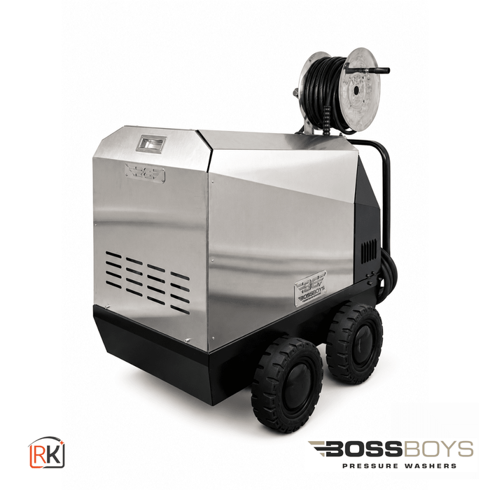 BOSSBOYS MHE10160SS Professional Electric Hot Water Pressure Washer 160 Bar 10 LPM 3-Phase