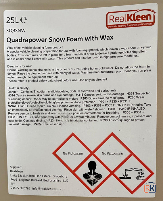 Professional Power Snow Foam & Wax Super Concentrate 25L TFR with Wax Protection