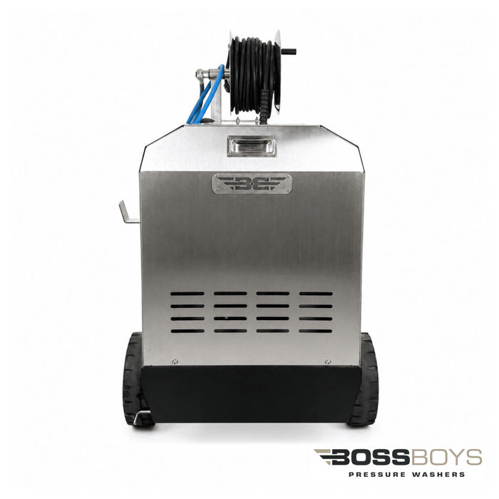 BOSSBOYS MHE10160SS Mobile Electric Hot Water Pressure Washer 160 Bar 10L/min 3-Phase