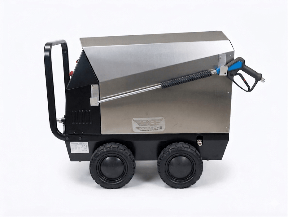 BossBoys MHE10160SS Mobile Electric Hot Water Pressure Washer 160 Bar 10L/min 3-Phase