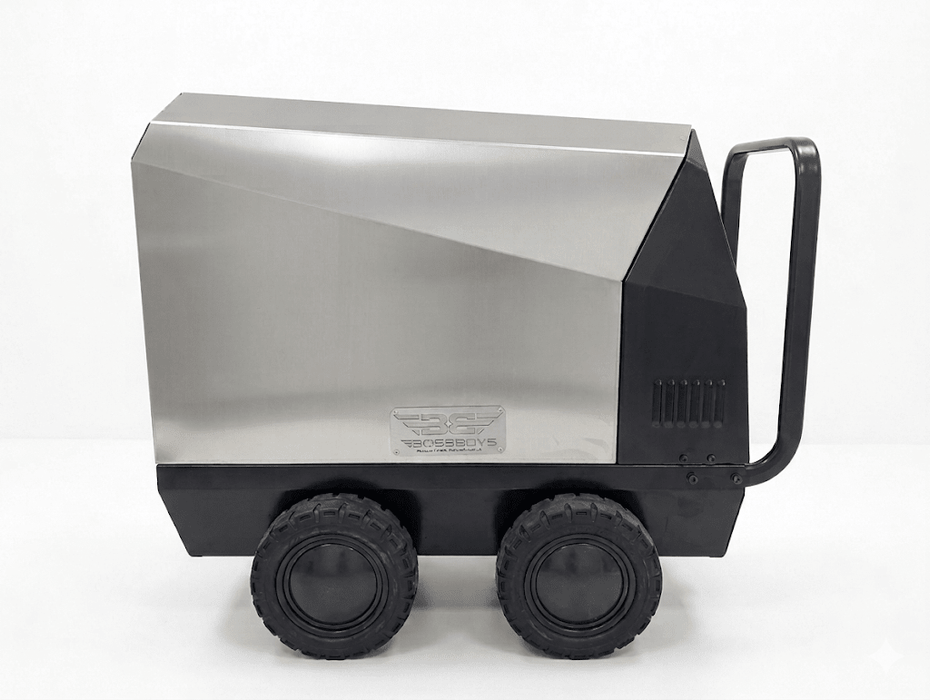 BossBoys MHE10160SS Mobile Electric Hot Water Pressure Washer 160 Bar 10L/min 3-Phase