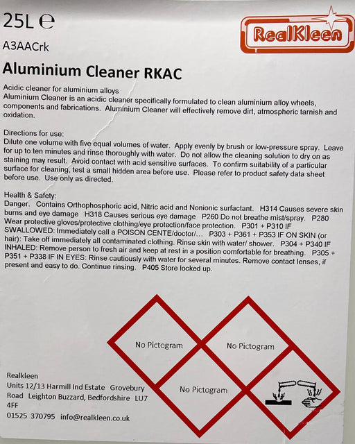 Professional Aluminium Cleaner 25L - RealKleen LTD